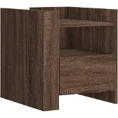 vidaXL Nachtkastje 45x50x50 cm bewerkt hout bruin eikenkleurig
