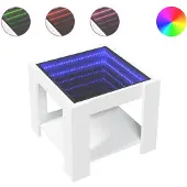 vidaXL Salontafel met LED 53x53x45 cm bewerkt hout wit