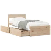 vidaXL Bedframe zonder matras massief grenenhout 90x190 cm