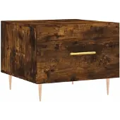 vidaXL Salontafel, gerookt eikenfineer, 50x50x40 cm, houtvezelplaat