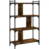 vidaXL Boekenkast 4-laags 76x32x123 cm bewerkt hout gerookt eikenkleur