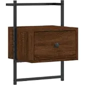 vidaXL Nachtkastje wandgemonteerd 35x30x51 cm hout bruin eikenkleur