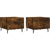 vidaXL Salontafels, 2 stuks, gerookt eikenfineer, 50x50x40 cm, houtvezelplaat