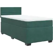 vidaXL Boxspring met matras fluweel donkergroen 100x200 cm