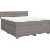 vidaXL Boxspring met matras stof taupe 180x200 cm