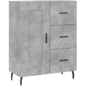 vidaXL Dressoir, betonkleur, 69,5 x 34 x 90 cm, houtvezelplaat