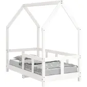 vidaXL Kinderbedframe 70x140 cm massief grenenhout wit