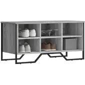 vidaXL Schoenenkast 90x38x45,5 cm bewerkt hout grijs sonoma eikenkleur