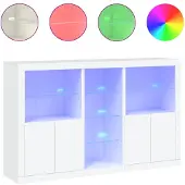 vidaXL Dressoir met LED-verlichting, wit, 162x37x100 cm