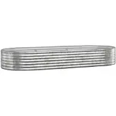 vidaXL Plantenbak 249x100x36 cm gegalvaniseerd staal zilverkleurig