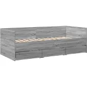vidaXL Slaapbank met lades zonder matras 75x190 cm grijs sonoma eiken