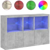 vidaXL Dressoir met LED-verlichting 162x37x100 cm betongrijs