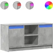 vidaXL Tv-meubel met LED 100x34x50 cm bewerkt hout betongrijs