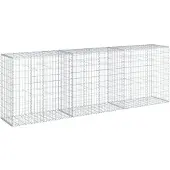 vidaXL Gabion met deksel, 300x50x100 cm, verzinkt staal