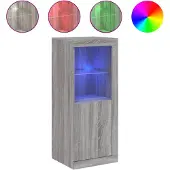 vidaXL Dressoir met LED-verlichting, grijs Sonoma, 41x37x100 cm