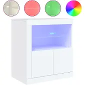 vidaXL Dressoir met LED-verlichting 60,5x37x67 cm wit