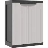 vidaXL Tuinkast 65x37x85 cm polypropeen grijs en zwart