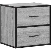 vidaXL Nachtkastje wandgemonteerd 40x31x39,5cm grijs sonoma eikenkleur
