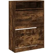 vidaXL Schoenenkast met 2 klaplades 80x34x116 cm gerookt eikenkleurig