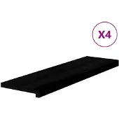 vidaXL Traptreden 4 st 90x25x2 cm massief eikenhout bruin-zwart