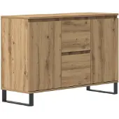 vidaXL Dressoir 101,5x35x70 cm bewerkt hout artisanaal eikenkleurig