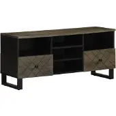 vidaXL Tv-meubel 100x33x46 cm massief mangohout zwart