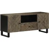 vidaXL Tv-meubel 105x33x46 cm massief mangohout zwart