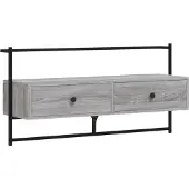 vidaXL Tv-meubel wandgemonteerd 100,5x30x51 cm hout grijs sonoma eiken
