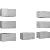 vidaXL Tv-meubelen 7 st 30,5x30x60 cm bewerkt hout betongrijs