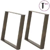 vidaXL Eettafelpoten 2 st U-vormig 100x(72-73) cm staal naturel