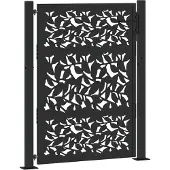 vidaXL Poort met bladontwerp 100x125 cm staal zwart