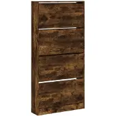 vidaXL Schoenenkast met 4 klaplades 80x21x163,5 cm gerookt eikenkleur