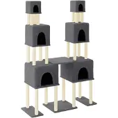 vidaXL Kattenmeubel met sisal krabpalen 199 cm donkergrijs