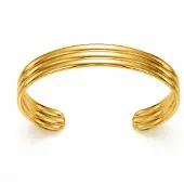 Cilla Jewels Goudkleurige Open Damesarmband met Meervoudig Ribbelprofiel