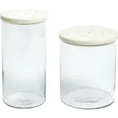 Loberon Glazen pot set van 2 Rosanella