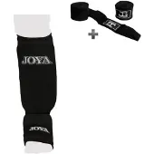 Joyagear Scheenbeschermer Kickboksen/Muay Thai – Inschuif Elastisch Katoen – Zwart – XS – Inclusief Bandage