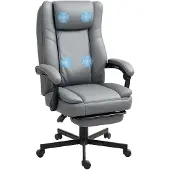 HOMCOM bureaustoel met massagefunctie, ergonomische bureaustoel, grijs
