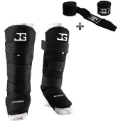 Joyagear Scheenbeschermer – Kickboksen/MMA/Muay Thai – Zwart – XL – incl. Bandage