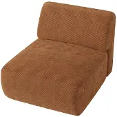 Vente-unique Fauteuil in fijn ribfluweel - Terracotta - Maison Céphy POGNI