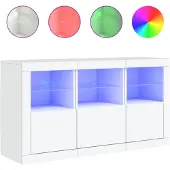 vidaXL Dressoir met LED-verlichting 123x37x67 cm wit