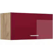 Vicco Hangkast R-Line, Rode hoogglans/Goudkleurig Eiken, 80 cm Plat