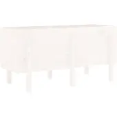 vidaXL Verhoogde plantenbak, wit, 121x50x57 cm, massief hout, grenen