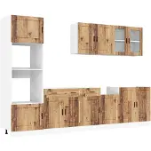 vidaXL 7-delige Keukenkastenset Porto bewerkt hout oud houtkleurig