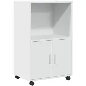 vidaXL Rolkast 55x40x91 cm bewerkt hout wit