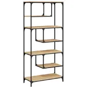 vidaXL Boekenkast 81x36x176 cm bewerkt hout sonoma eikenkleurig