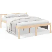 vidaXL Seniorenbed massief grenenhout 160x200 cm