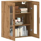 vidaXL Dressoir 69,5x34x90 cm bewerkt hout artisanaal eikenkleur