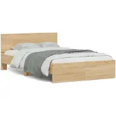 vidaXL Bedframe met hoofdeinde sonoma eikenkleurig 120x190 cm