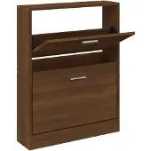 vidaXL Schoenenkast 59x17x81 cm bewerkt hout bruin eikenkleur