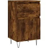 vidaXL - Dressoir - 40x35x70 - cm - bewerkt - hout - gerookt - eikenkleurig